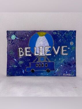 Battle Bus Believe Inspired Painting | Hand Painted Gaming Art